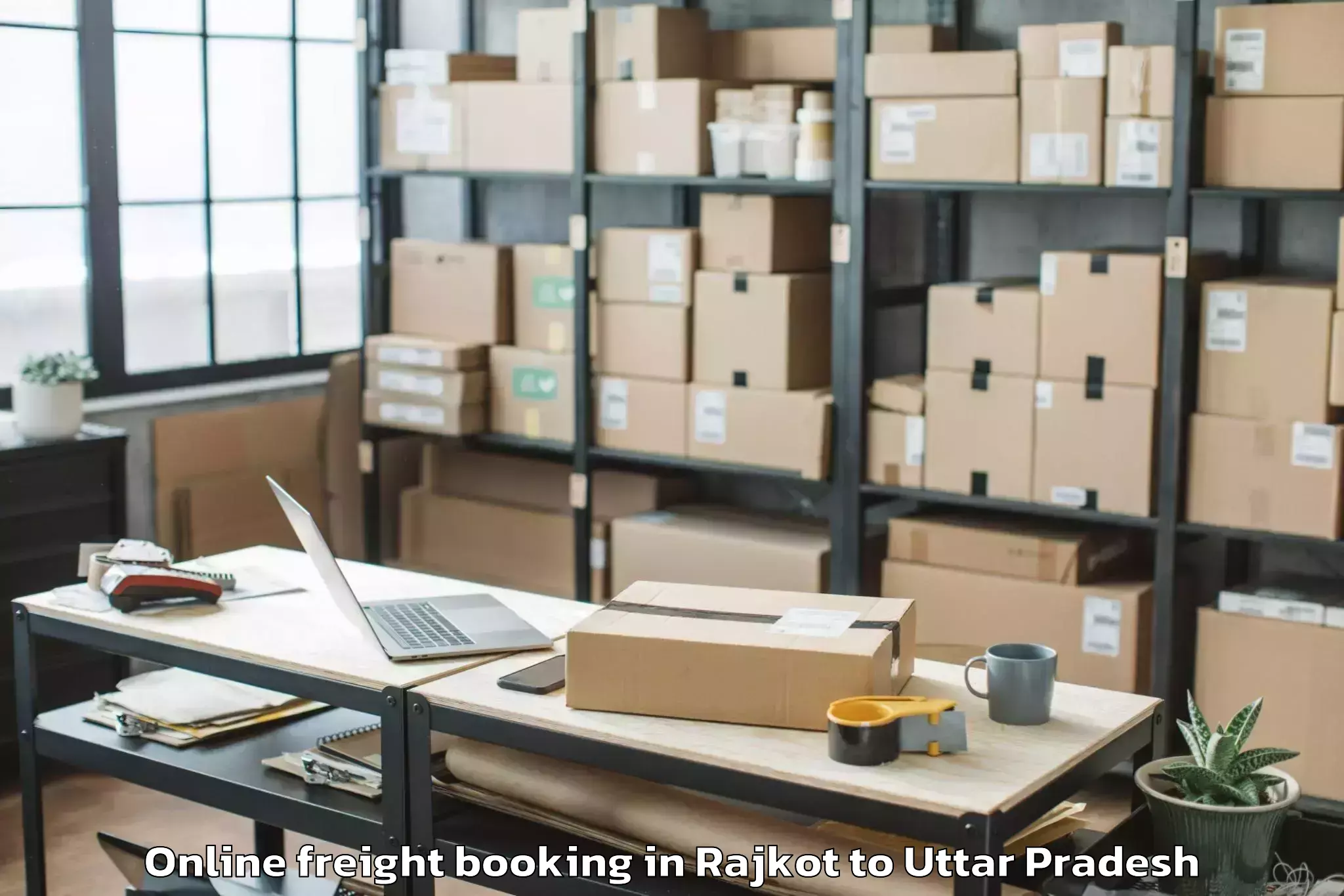 Discover Rajkot to Etawa Online Freight Booking